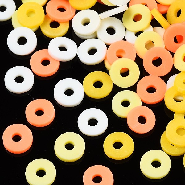 

PandaHall Handmade Polymer Clay Beads, Heishi Beads, for DIY Jewelry Crafts Supplies, Disc/Flat Round, Champagne Yellow, 6x1mm, Hole: 2mm...