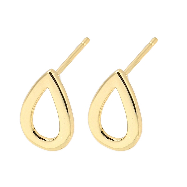 

PandaHall Brass Stud Earrings, Hollow Teardrop, Light Gold, 13x8mm Brass Teardrop