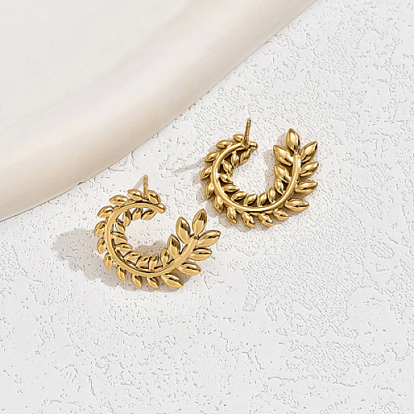 

PandaHall Stainless Steel Stud Earrings, Wheat, Real 18K Gold Plated, No Size Stainless Steel Others