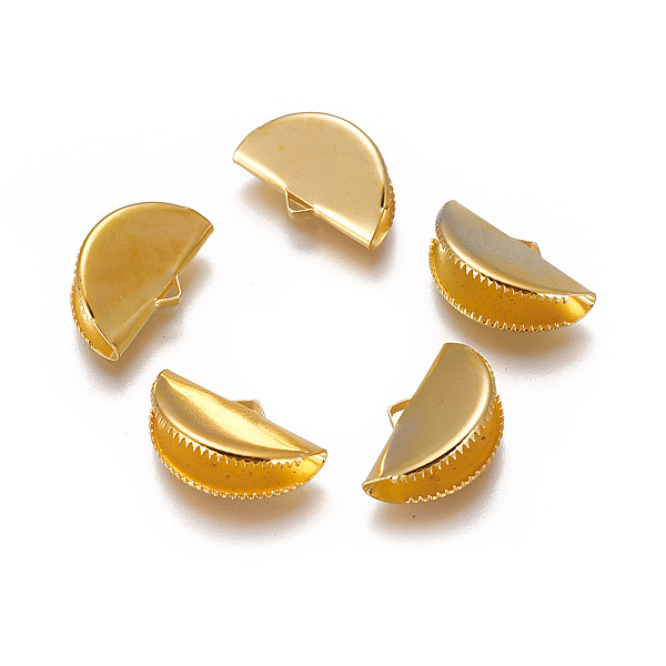 

PandaHall Iron Ribbon Crimp Ends, Golden, 12.5x20mm, Hole: 2x3.5mm Iron