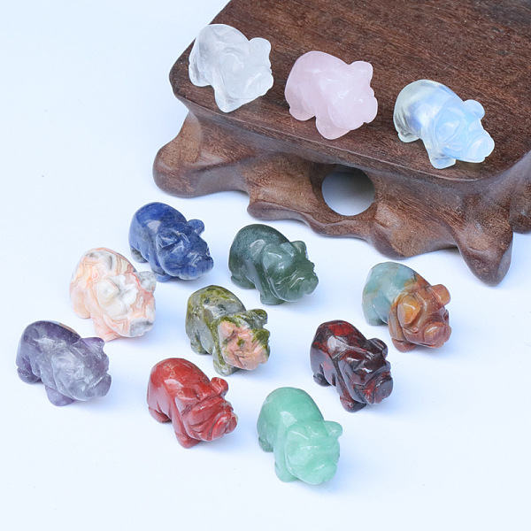 

PandaHall Natural & Synthetic Gemstone Sculpture Display Decorations, Lucky Pig Feng Shui Ornament, for Home Office Desk, 15x20~30x12~15mm...