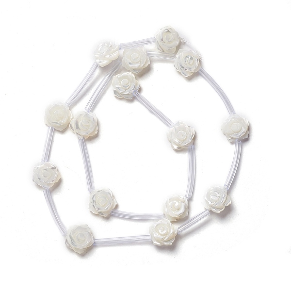 

PandaHall Natural Trochid Shell/Trochus Shell Beads Strands, Rose, Seashell Color, 10x10x4.5mm, Hole: 0.8mm, about 15pcs/strand, 14.25 inch...