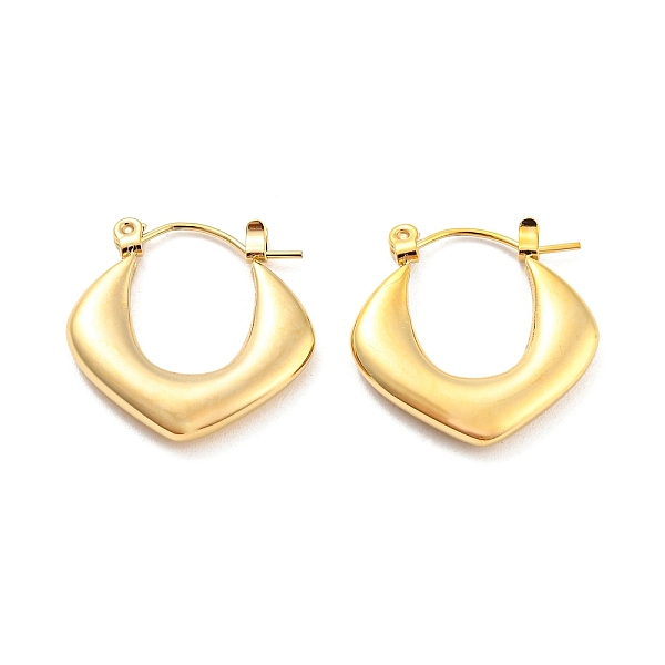

PandaHall Chunky Rhombus 304 Stainless Steel Hoop Earrings for Women, Real 14K Gold Plated, 20.5x20.5x3mm 304 Stainless Steel Rhombus