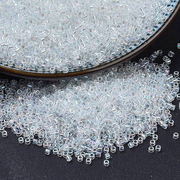 

PandaHall MIYUKI Delica Beads, Cylinder, Japanese Seed Beads, 11/0, (DB0083) Transparent Pale Aqua AB, 1.3x1.6mm, Hole: 0.8mm, about..., Cyan