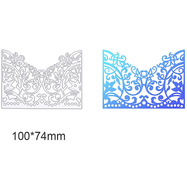 

PandaHall Carbon Steel Cutting Dies Stencils, for DIY Leather Making, Floral Pattern, Matte Platinum Color, 100x74mm Carbon Steel