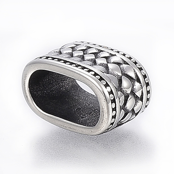 

PandaHall 304 Stainless Steel Slide Charms, Rectangle, Antique Silver, 15x8.5x9mm, Hole: 12x6mm 304 Stainless Steel Rectangle