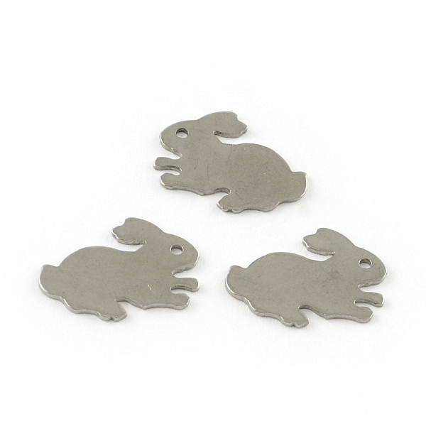 

PandaHall Rabbit Smooth Surface 201 Stainless Steel Stamping Blank Tag Bunny Charms, Stainless Steel Color, 12x16x0.6mm, Hole: 0.5mm 201...