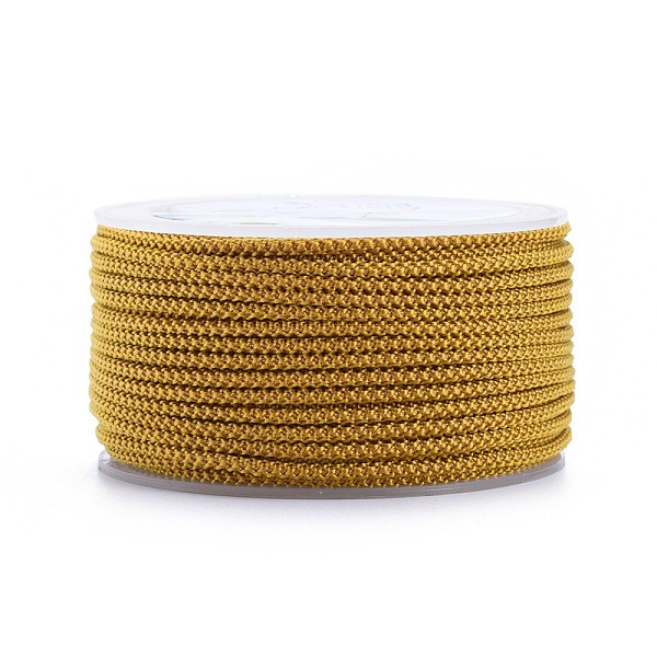 

PandaHall Polyester Braided Cord, Goldenrod, 2mm, about 16.4 yards(15m)/roll Polyester Gold