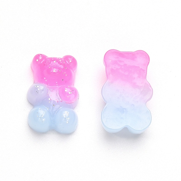 

PandaHall Gradient Color Opaque Resin Cabochons, with Glitter Powder Bear, Deep Pink, 17.5x11x6.5mm Resin Bear