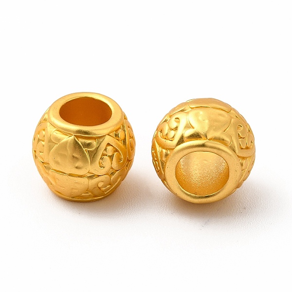 

PandaHall Rack Plating Alloy European Beads, Large Hole Beads, Rondelle, Matte Gold Color, 9.5x8mm, Hole: 4.8mm Alloy Rondelle