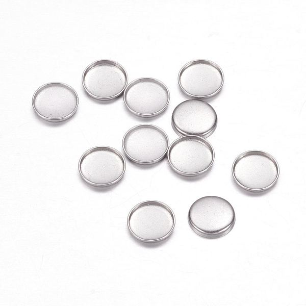 

PandaHall 304 Stainless Steel Plain Edge Bezel Cups, Cabochon Settings, Flat Round, Stainless Steel Color, Tray: 6mm, 7.7x1mm 304 Stainless...