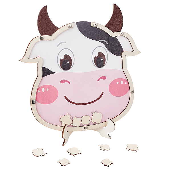 Cow Theme Wooden Baby Shower Guest Book for Birthday Party