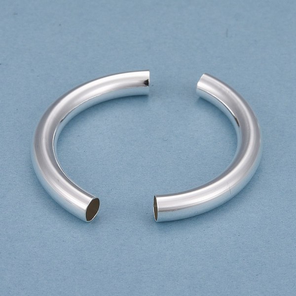 

PandaHall Brass Tube Beads, Long-Lasting Plated, Curved Beads, Tube, 925 Sterling Silver Plated, 40x5mm, Hole: 4mm Brass Tube