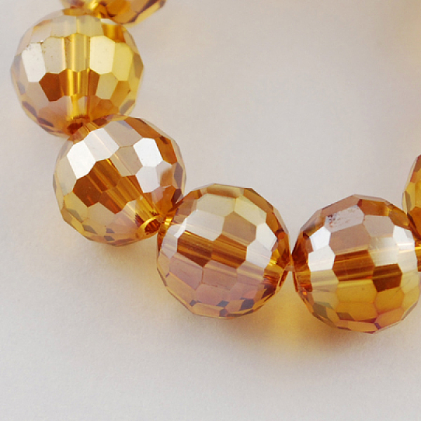 

PandaHall Electroplate Glass Bead Strands, AB Color Plated, Faceted(96 Facets), Round, Sandy Brown, 12mm, Hole: 2mm, about 50pcs/strand...