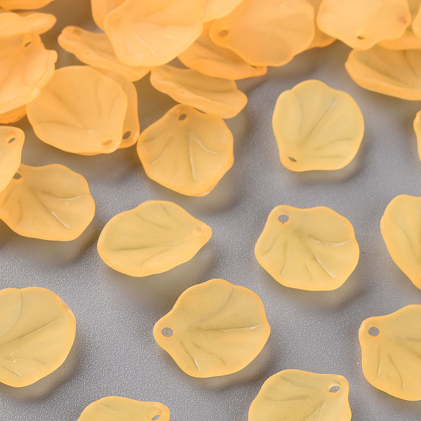 

PandaHall Transparent Frosted Acrylic Pendants, Petaline, Gold, 16x14.5x3mm, Hole: 1.6mm Acrylic Petaline Gold