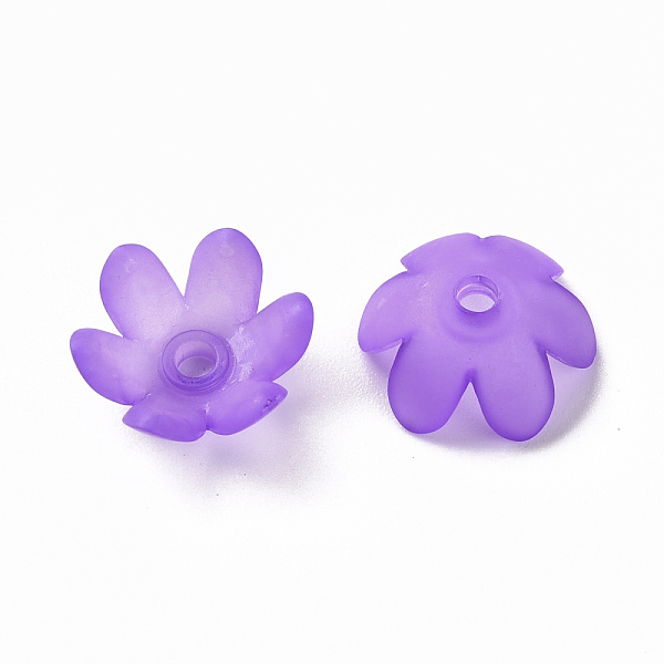 

PandaHall Frosted Acrylic Bead Caps, 6-Petal, Flower, White, 14x6mm, Hole: 2mm, about 1660pcs/500g Acrylic White