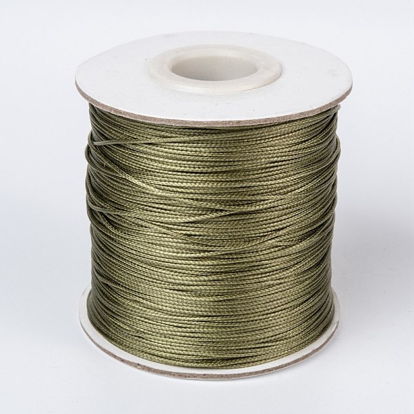 

PandaHall Waxed Polyester Cord, Bead Cord, Dark Khaki, 0.5mm, about 169.51~174.98 Yards(155~160m)/Roll Waxed Polyester Cord Round Yellow