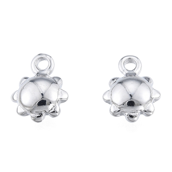 

PandaHall Brass Charms, Cadmium Free & Nickel Free & Lead Free, Sunflower, Platinum, 9x7x3mm, Hole: 1.2mm Brass Flower