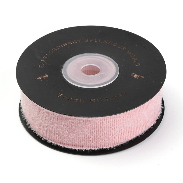 

PandaHall Furry Polyester Grosgrain Ribbon, Satin Ribbon, for Gift Packing, Home Decoration , Pink, 1 inch(25mm), about 10 yards/roll...