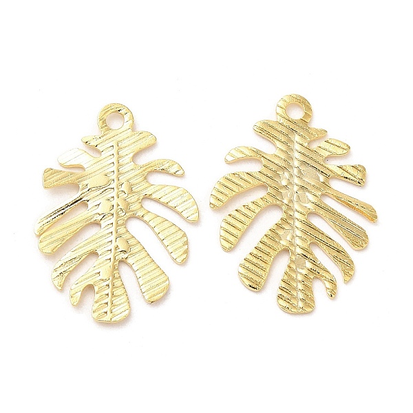 

PandaHall Brass Filigree Pendants, Cadmium Free & Lead Free, Monstera Leaf Charm, Real 24K Gold Plated, 19x14x0.5mm, Hole: 1.4mm Brass Leaf