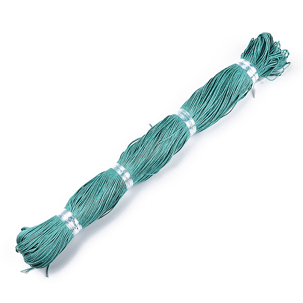 

PandaHall Waxed Cotton Cord, Dark Cyan, 1mm, about 360yard/bundle(330m/bundle) Waxed Cotton Cord Round Cyan