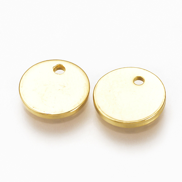 

PandaHall Brass Charms, Nickel Free, Real 18K Gold Plated, Flat Round, 8x1mm, Hole: 1mm Brass Flat Round