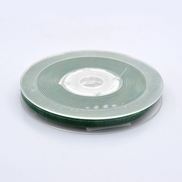 

PandaHall Polyester Velvet Ribbon for Gift Packing and Festival Decoration, Green, 1/4 inch(7mm), about 70yards/roll(64m/roll) Velvet None...