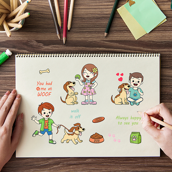 

PandaHall PVC Plastic Stamps, for DIY Scrapbooking, Photo Album Decorative, Cards Making, Stamp Sheets, Dog Pattern, 16x11x0.3cm Plastic Dog