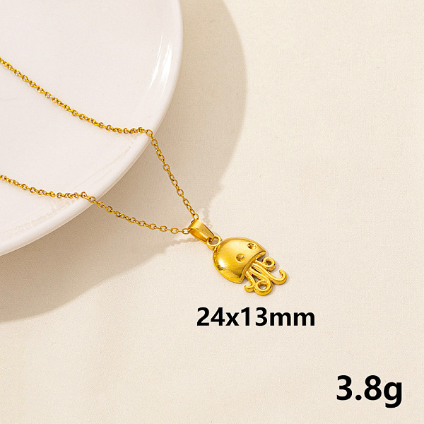 

PandaHall 304 Stainless Steel Octopus Pendant Necklaces, Cable Chain Necklaces for Women Stainless Steel Octopus