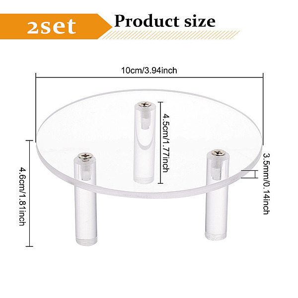 

PandaHall Round Transparent Acrylic Minifigure Display Stands, Model Display Riser for Toys Figures Makeup, Clear, Finish Product: 10x4.95cm...