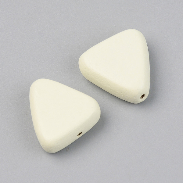 

PandaHall Painted Natural Wood Beads, Lead Free, Triangle, Beige, 15.5~16.5x15.5~17.5x6mm, Hole: 1.2mm Wood Triangle Yellow
