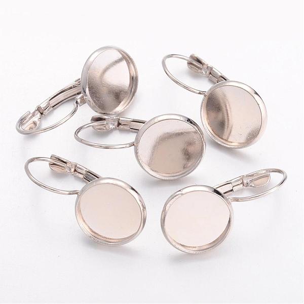 

PandaHall Brass Leverback Earring Findings, Lead Free, Cadmium Free and Nickel Free, Platinum Color, Size: about 14mm wide, 24mm long, Tray...