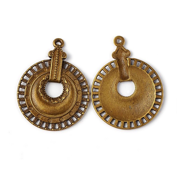 

PandaHall Alloy Pendants, Cadmium Free & Nickel Free & Lead Free, Flat Round, Antique Bronze, 40x30x2mm, Hole: 1.5mm Alloy Flat Round
