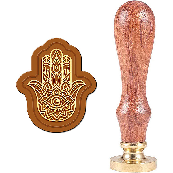 

PandaHall CRASPIRE Wax Seal Stamp Hamsa Hand Shape Lotus Sealing Wax Stamp Head with Universal Wood Handle for Invitations Cards Bottle Gift...