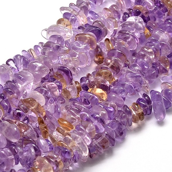 

PandaHall Natural Ametrine Chip Beads Strands, 9~15x9~15mm, Hole: 1mm, about 15.3 inch~15.9 inch Ametrine Chip