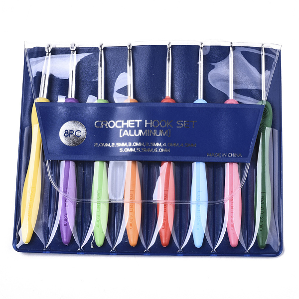 

PandaHall Aluminum Diverse Size Crochet Hooks Set, with ABS Plastic Handle, for Braiding Crochet Sewing Tools, Platinum, Mixed Color..., Multicolor