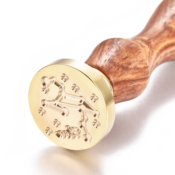 

PandaHall Brass Wax Seal Stamp, with Wooden Handle, for Post Decoration, DIY Card Making, Leo, 90x26mm, Hole: 7mm Brass Leo