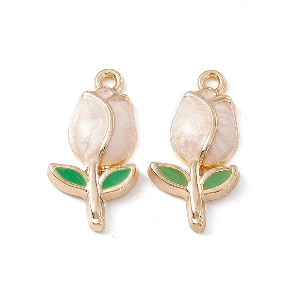 

PandaHall Alloy Enamel Pendants, Golden, Tulip Charm, Lavender Blush, 22.5x11.5x3.5mm, Hole: 1.6mm Alloy+Enamel Flower