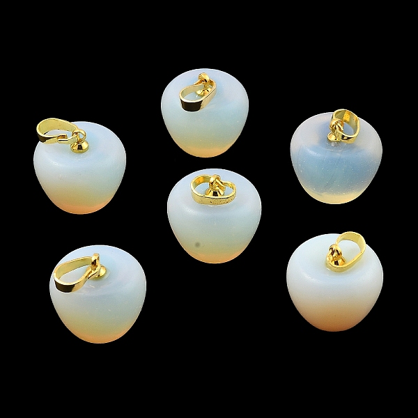 

PandaHall Opalite Teacher Apple Charms, with Golden Plated Brass Snap on Bails, 14.5x14mm, Hole: 6.5x4mm Opalite Apple