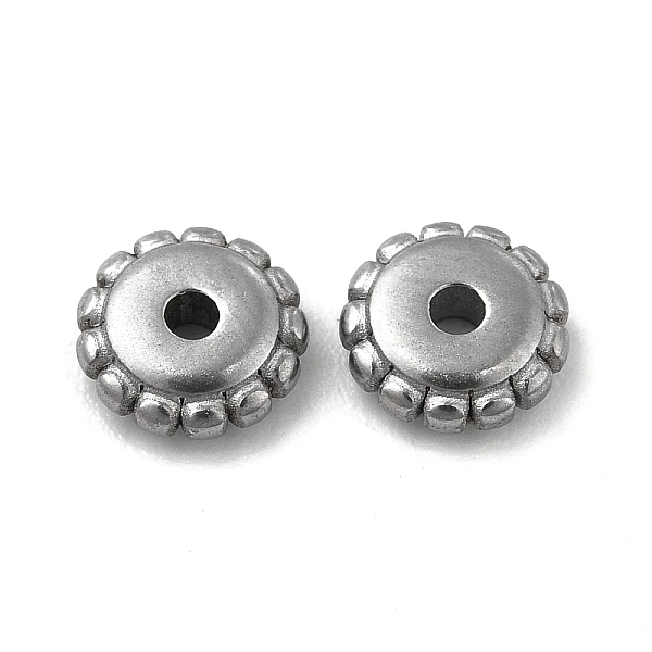 

PandaHall 304 Stainless Steel Disc Beads, Flower, Stainless Steel Color, 6x2mm, Hole: 1.2mm 304 Stainless Steel Flower