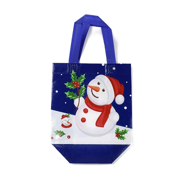 

PandaHall Christmas Theme Laminated Non-Woven Waterproof Bags, Heavy Duty Storage Reusable Shopping Bags, Rectangle with Handles, Dark Blue...