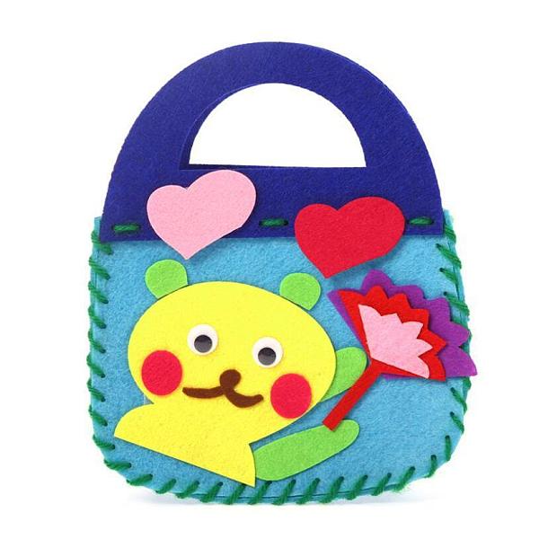 

PandaHall Non Woven Fabric Embroidery Needle Felt Sewing Craft of Pretty Bag Kids, Felt Craft Sewing Handmade Gift for Child Meet Best, Bear...