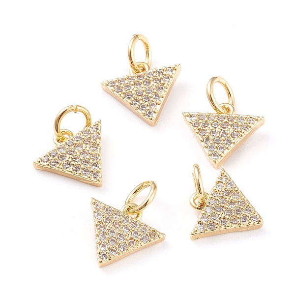 

PandaHall Brass Micro Pave Clear Cubic Zirconia Charms, with Jump Rings, Long-Lasting Plated, Triangle, Real 18K Gold Plated, 9.5x10.4x1.8mm...