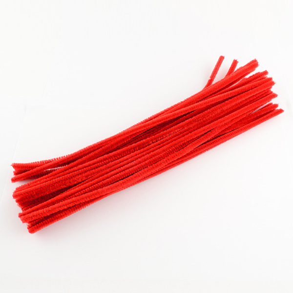 

PandaHall 11.8 inch Pipe Cleaners, DIY Chenille Stem Tinsel Garland Craft Wire, Orange Red, 300x5mm Fibre