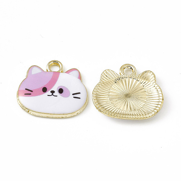 

PandaHall Painted Alloy Pendants, Cat Charm, Cadmium Free & Nickel Free & Lead Free, Golden, Orchid, 18x20x2.5mm, Hole: 2.3mm Alloy Cat..., Purple