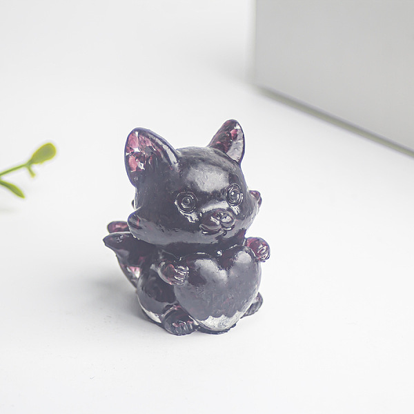 

PandaHall Natural Garnet Fox Display Decorations, Resin Figurine Home Decoration, for Home Feng Shui Ornament, 35x30x40mm Garnet Fox