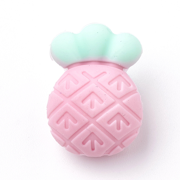 

PandaHall Food Grade Eco-Friendly Silicone Beads, Chewing Beads For Teethers, DIY Nursing Necklaces Making, Pineapple, Pink, 21.5x15x12mm...
