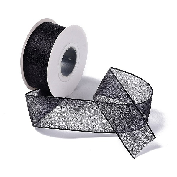 

PandaHall 10 Yards Polyester Chiffon Ribbon, for DIY Jewelry Making, Black, 1- inch(25.5mm) Polyester None Black