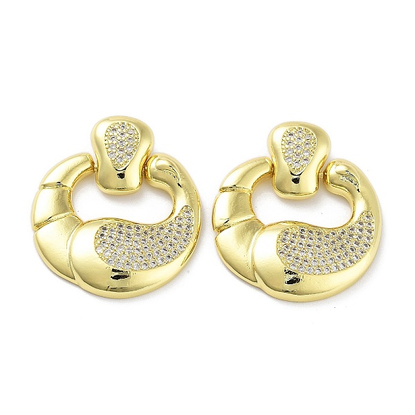 

PandaHall Brass with Cubic Zirconia Pendants, Ring, Real 16K Gold Plated, 29x25x3.5mm, Hole: 4x3mm Brass+Cubic Zirconia Ring Clear