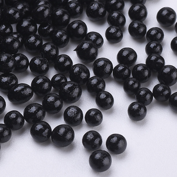 

PandaHall Glass Seed Beads, Baking Varnish, Opaque Colours, For Nail Art Decoration, No Hole/Undrilled, Round, Black, 2~2.5mm, about...